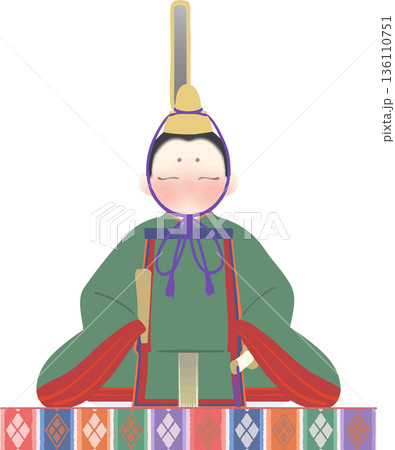 雛祭り 雛人形の和風ベクターイラスト 雛祭り 雛人形の和風ベクターイラスト 136110751