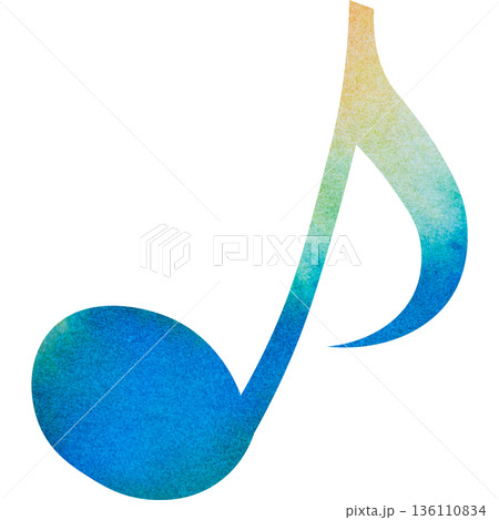 綺麗な水彩模様の8分音符のイメージのイラスト 136110834