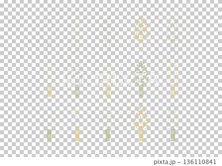 Simple and stylish tree hand-drawn illustration set 6 (color) 136110841