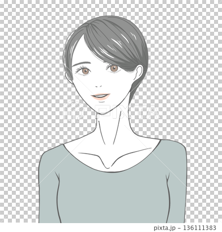 直視前方的女子（黑髮、棕髮、金髮） 136111383