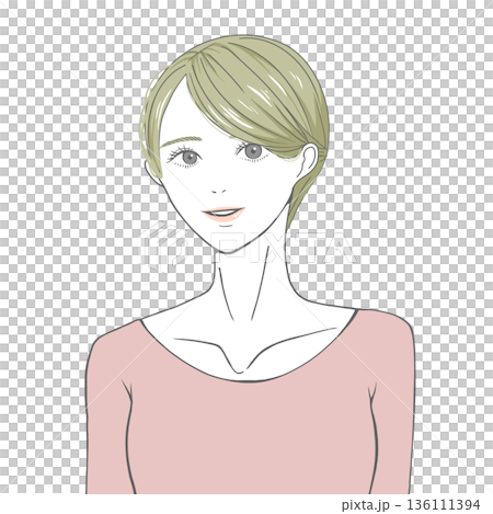 一位金髮女子直視前方 136111394