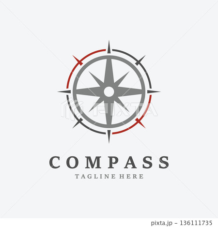 compass logo and symbol with vector concept illustration template compass logo and symbol with vector concept illustration template 136111735