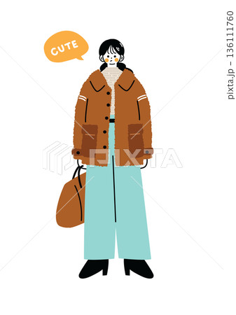 お洒落な女の子　冬 136111760