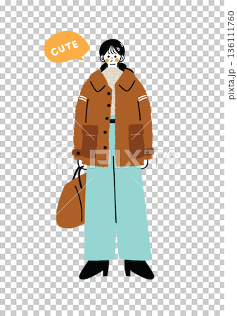 お洒落な女の子　冬 136111760