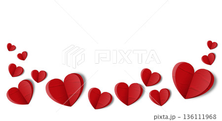red paper hearts crumpled isolated on transparent background. Valentine's day. red paper hearts crumpled isolated on transparent background. Valentine's day. 136111968