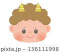 かわいい節分のイラスト_赤鬼 顔 136111998