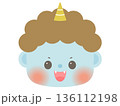 かわいい節分のイラスト_青鬼 顔 136112198