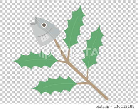 Cute Setsubun illustration_Sardine Holly 136112199