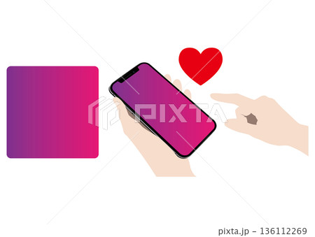 スマートフォンとQRコード画面 136112269