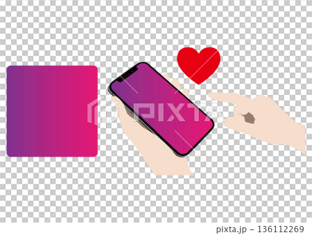 スマートフォンとQRコード画面 136112269