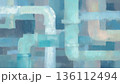 幾何学的な配管モチーフの抽象イラスト モダン背景 136112494