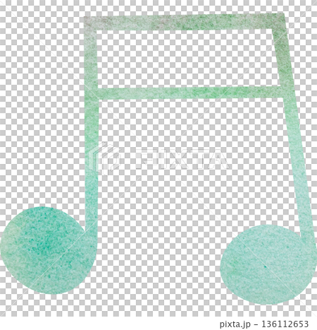 綺麗な水彩模様の16分音符のアイコンのイメージのイラスト 綺麗な水彩模様の16分音符のアイコンのイメージのイラスト 136112653