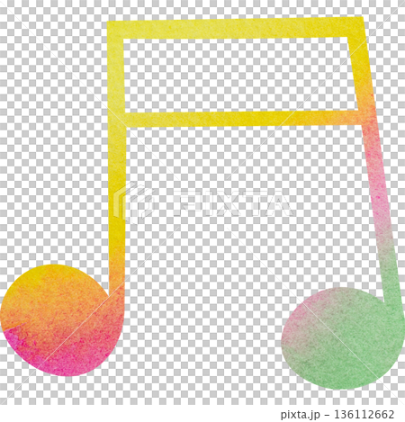 Beautiful watercolor illustration of a sixteenth note icon Beautiful watercolor illustration of a sixteenth note icon 136112662