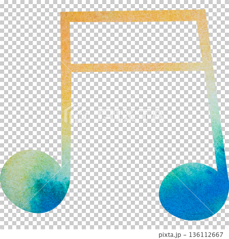 Beautiful watercolor illustration of a sixteenth note icon Beautiful watercolor illustration of a sixteenth note icon 136112667
