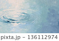 静かな水面を表現した淡色ブルーの抽象画 背景素材 136112974