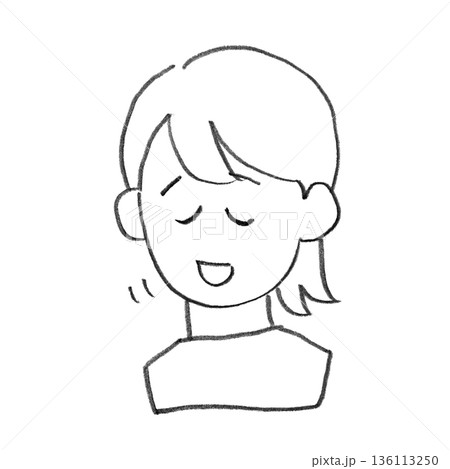 頷いている女性のイラスト 136113250