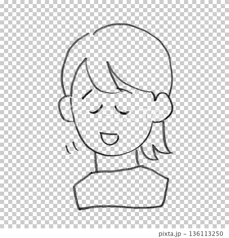 頷いている女性のイラスト 136113250