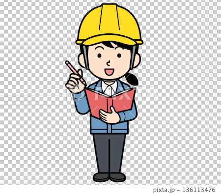 一名戴著安全帽的女工地主管正在文件上做筆記。 136113476