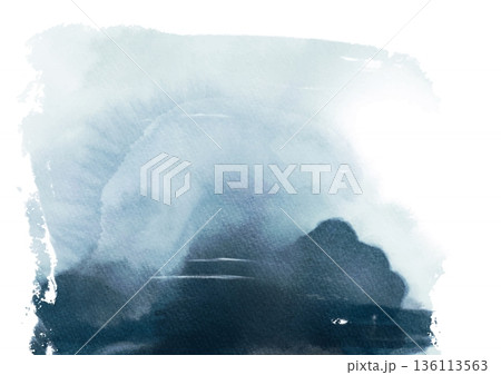 Moody Blue Watercolor Landscape Wash Vector 136113563