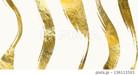 Abstract Gold Brush Stroke Vector Banner 136113583