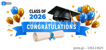 Congratulations Graduates Logo Design Template 136113625