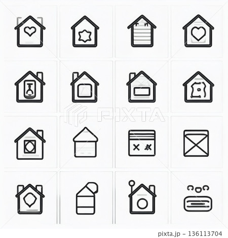 シンプルな線画アイコンセット|アウトライン・UI・Webデザイン素材 シンプルな線画アイコンセット|アウトライン・UI・Webデザイン素材 136113704