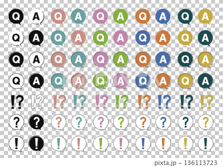 シンプルなQ&Aアイコンセット 136113723
