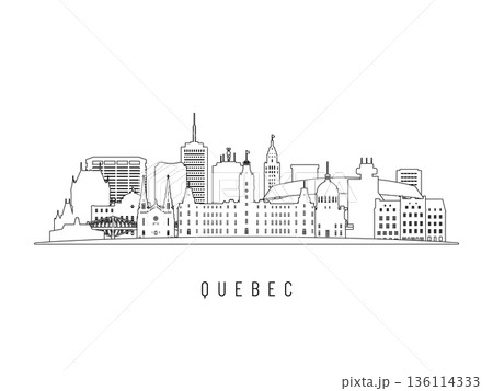 Detailed Quebec skyline vector illustration.  136114333
