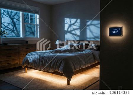 Cozy Bedroom With Warm Light 136114382