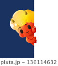 かわいい白壁に隠れる鬼の子 136114632