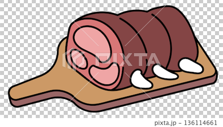 木板上的牛排骨 136114661