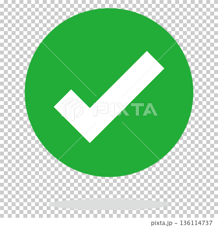 簡單的勾號向量圖標,表示正確或已完成 簡單的勾號向量圖標,表示正確或已完成 136114737
