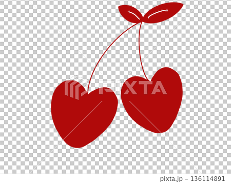 ハートのさくらんぼ 136114891