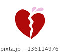 割れたハート 136114976
