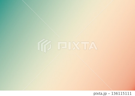 ティール×ピーチの粒状グラデーション背景 パステルテクスチャ 136115111