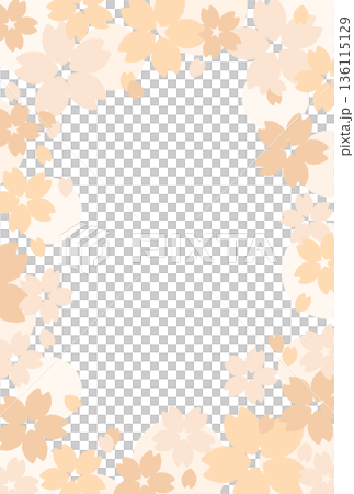 Cute cherry blossom Japanese style frame decorative material square postcard card orange Cute cherry blossom Japanese style frame decorative material square postcard card orange 136115129