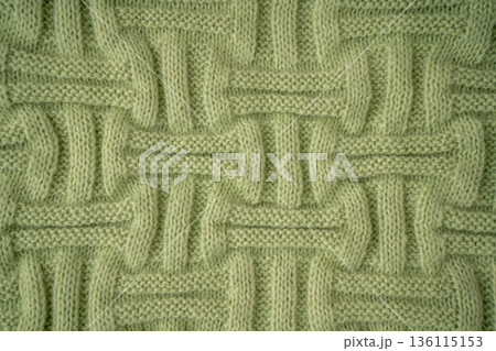 Basketweave Knit Fabric woolen sweater texture background Basketweave Knit Fabric woolen sweater texture background 136115153