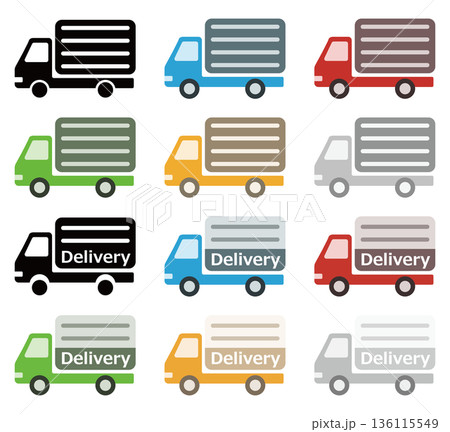 シンプルなトラックのアイコンセット 136115549