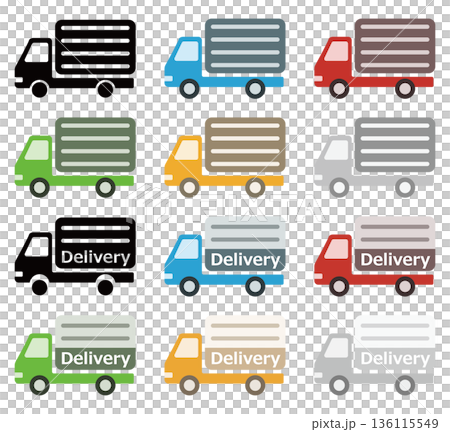 シンプルなトラックのアイコンセット 136115549