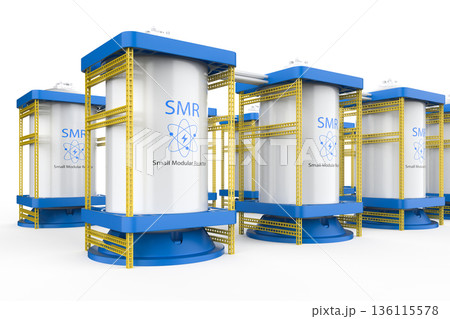 Smr or small modular nuclear reactors power plant isolated Smr or small modular nuclear reactors power plant isolated 136115578