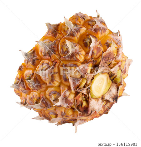 Split Pineapple Fruit isolated on a white background. 136115983