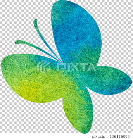 美麗的水彩蝴蝶圖示圖像插圖 136116099