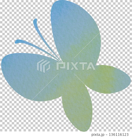 綺麗な水彩模様の蝶のアイコンのイメージのイラスト 綺麗な水彩模様の蝶のアイコンのイメージのイラスト 136116123