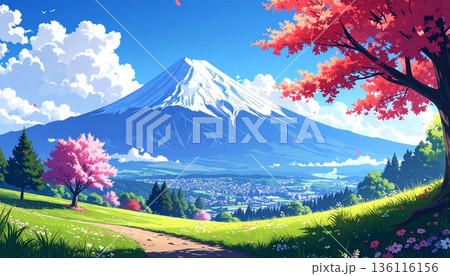 富士山 136116156