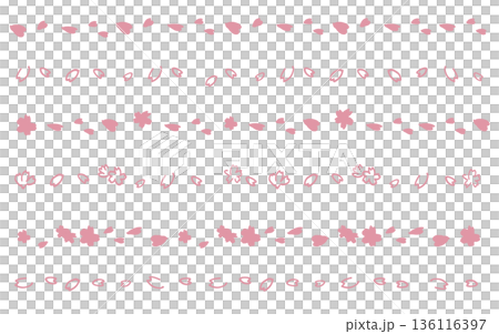 ピンクの手書きの桜の花びらのパターン 136116397