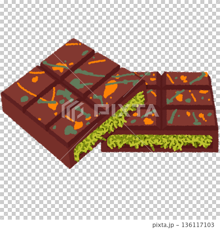 ドバイチョコレートのイラスト 136117103