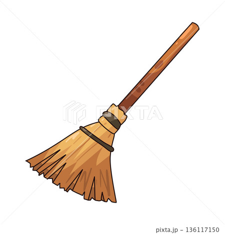 illustration of broomstick illustration of broomstick 136117150