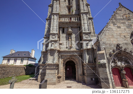Parish close church of Goulven, finistere, brittany, france 136117275