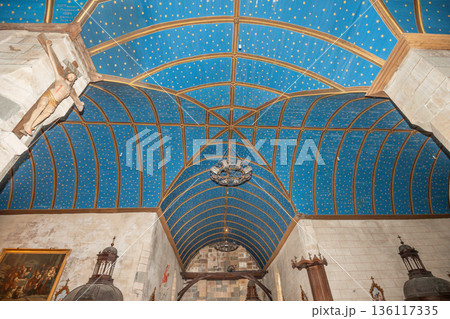 Parish close church of Le Faou saint-sauveur, finistere, brittany, france 136117335