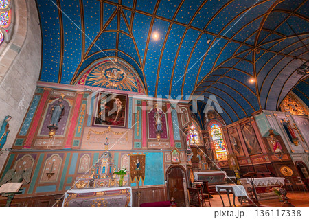 Parish close church of Le Faou saint-sauveur, finistere, brittany, france Parish close church of Le Faou saint-sauveur, finistere, brittany, france 136117338